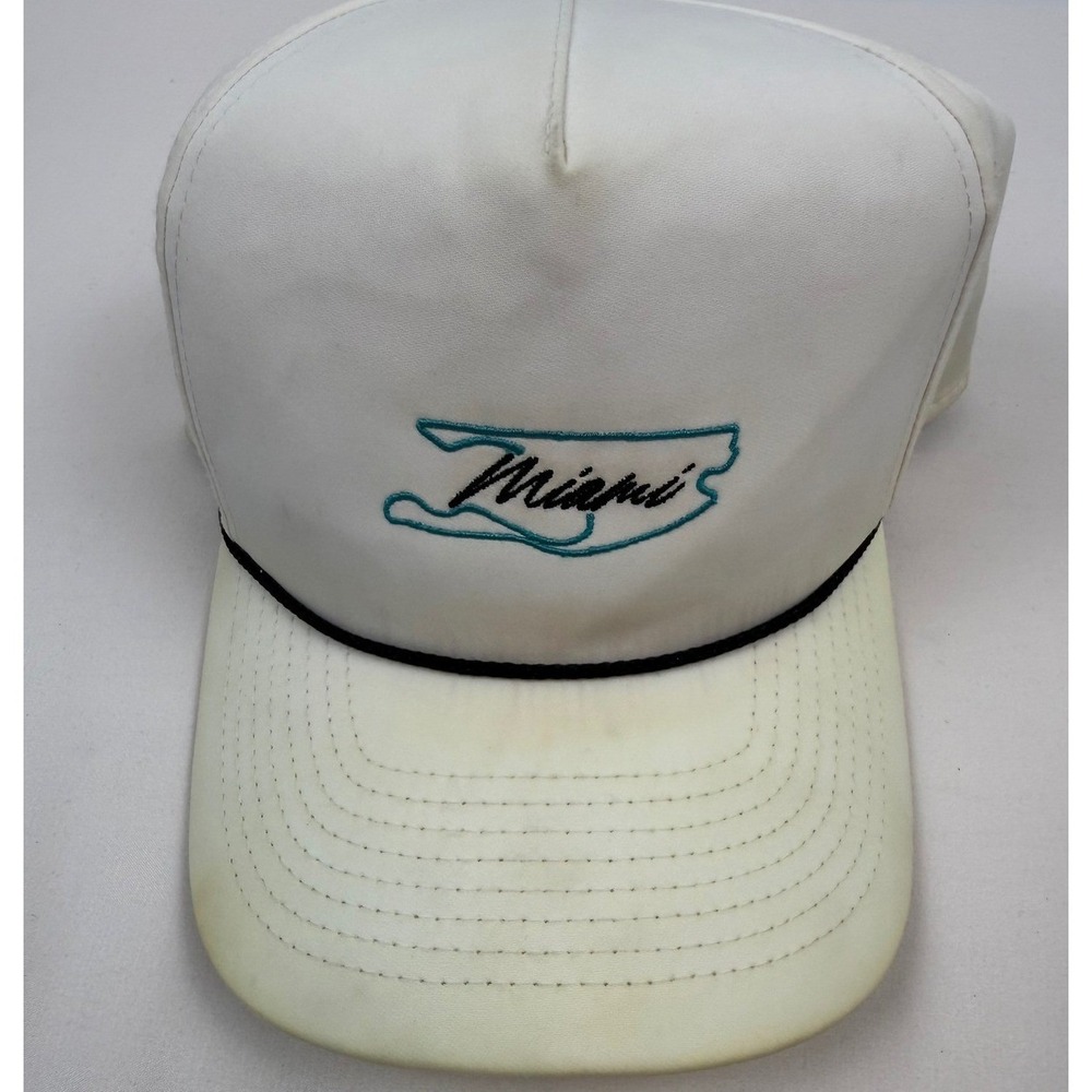 Imperial Sports Miami F1 Track Snapback Hat White Teal Adjustable - Picture 2 of 7